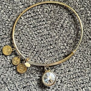 Authentic Alex and Ani gold tone Birthstone April - Diamond Bracelet